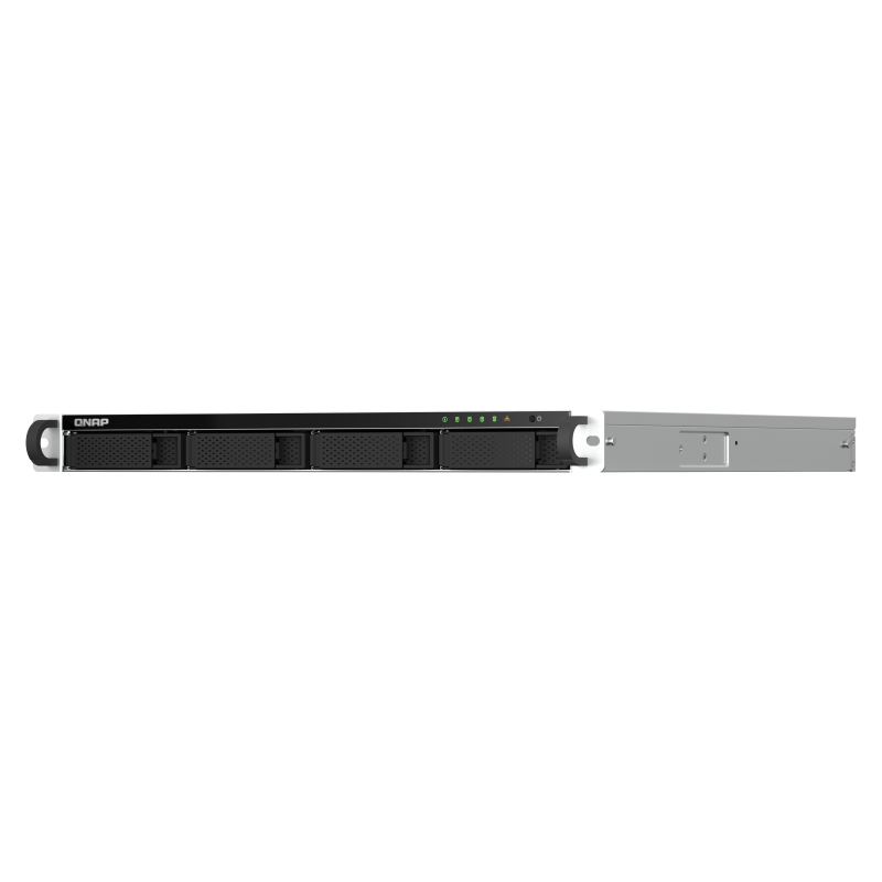 QNAP TS-464U-RP-8G NAS Rackmount 1U Intel Celeron N5095 8 GB DDR4 4 Baías HDD/SSD 2.5"/3.5" 2.5GbE RAID Alumínio, Preto - 4711103082201
