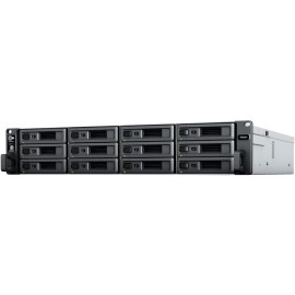 Synology RackStation RS2423+ NAS Rackmount 2U AMD Ryzen V1780B 8 GB DDR4 ECC UDIMM 12 Baías HDD/SSD 1/10/25GbE - 4711174724895