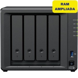 Synology Diskstation DS925+ NAS Tower AMD Ryzen V1500B 8 GB DDR4 4 Baías HDD/SSD 2.5GbE RAID Preto - 8435797000278