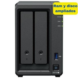 Synology Diskstation DS725+ NAS Tower AMD Ryzen R1600 8 GB DDR4 8 TB 2 Baías HDD/SSD 2.5"/3.5" 2.5GbE Preto - 8435797000421