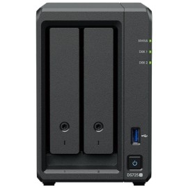 Synology Diskstation DS725+ NAS Tower AMD Ryzen R1600 8 GB DDR4 2 Baías HDD/SSD 2.5"/3.5" 2.5GbE Preto - 8435797000285