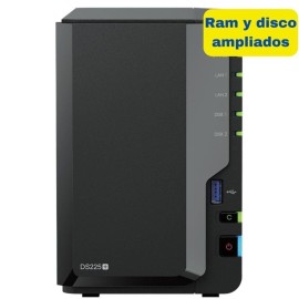 Synology Diskstation DS225+ NAS Tower Intel Celeron J4125 6 GB DDR4 8 TB 2 Baías HDD/SSD 1GbE 2.5GbE Preto - 8435797000407