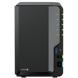 Synology Diskstation DS225+ NAS Tower Intel Celeron J4125 2 GB DDR4 2 Bahías HDD/SSD 3.5"/2.5" 1GbE 2.5GbE Preto - 4711174726387