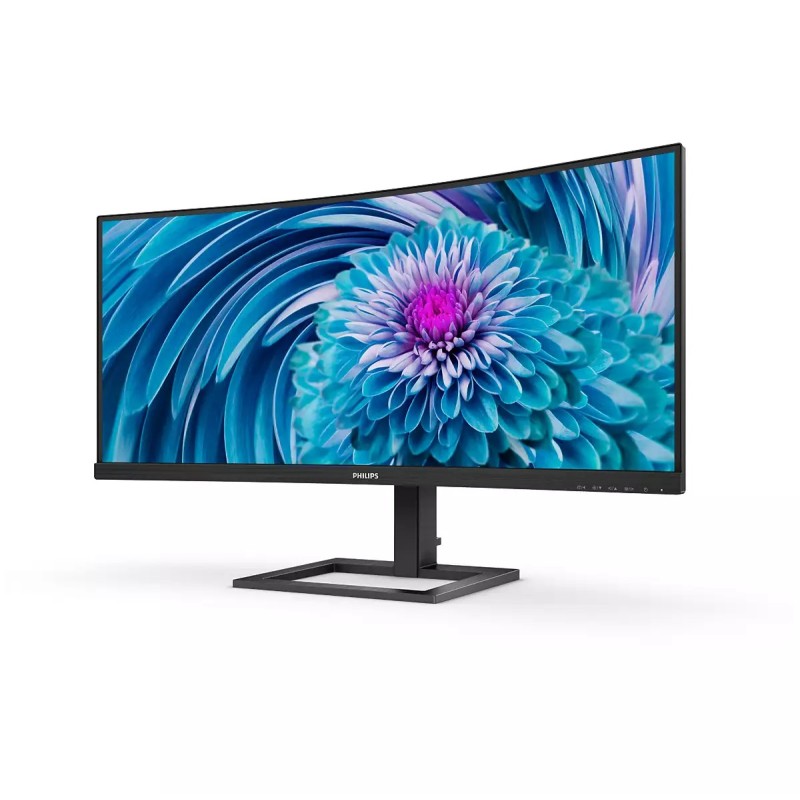 Philips E Line 346E2CUAE LCD Monitor Profissional Curvo, 86,4 cm (34"), 3440 x 1440 pixels Wide Quad HD+, 100Hz, USB-C, DisplayPort, HDMI, Ajuste de Altura, Altifalantes Integrados, Preto - 346E2CUAE/00 - 8712581770662