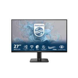 Philips 1000 series 27E2N1500L LED Monitor Plano, 68,6 cm (27"), 2560 x 1440 pixels Quad HD, 100Hz, HDMI, DisplayPort, Preto - 27E2N1500L/00 - 8721038005455