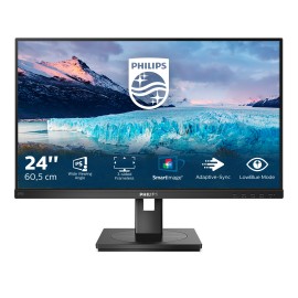 Philips S-Line 242S1AE LED Monitor Profissional Plano, 60,5 cm (23.8"), 1920 x 1080 pixels Full HD, 75Hz, HDMI, DisplayPort, Ajuste de Altura, Pivot, Altifalantes Integrados, Preto - 242S1AE/00 - 8712581764296