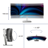 Philips 5000 series 49B2U5900C LCD Monitor Profissional Curvo, 124 cm (48,8"), 5120 x 1440 pixels Dual QHD, 75Hz, USB-C, DisplayPort, HDMI, Ajuste de Altura, Altifalantes Integrados, Preto - 49B2U5900C/00 - 8721038006551