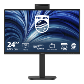 Philips 3000 series 24B2N3200JH LCD Monitor Profissional Plano, 60,5 cm (23,8"), 1920 x 1080 pixels Full HD, 120Hz, HDMI, DisplayPort, Ajuste de Altura, Pivot, Altifalantes Integrados, Preto - 24B2N3200JH/00 - 8721038006438