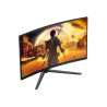 AOC G4 C32G42ZE LED Monitor Gaming Curvo, 80 cm (31.5"), 1920 x 1080 pixels Full HD, 240Hz, HDMI, DisplayPort, Ajuste de Inclinação, Preto Vermelho - C32G42ZE - 4038986183093