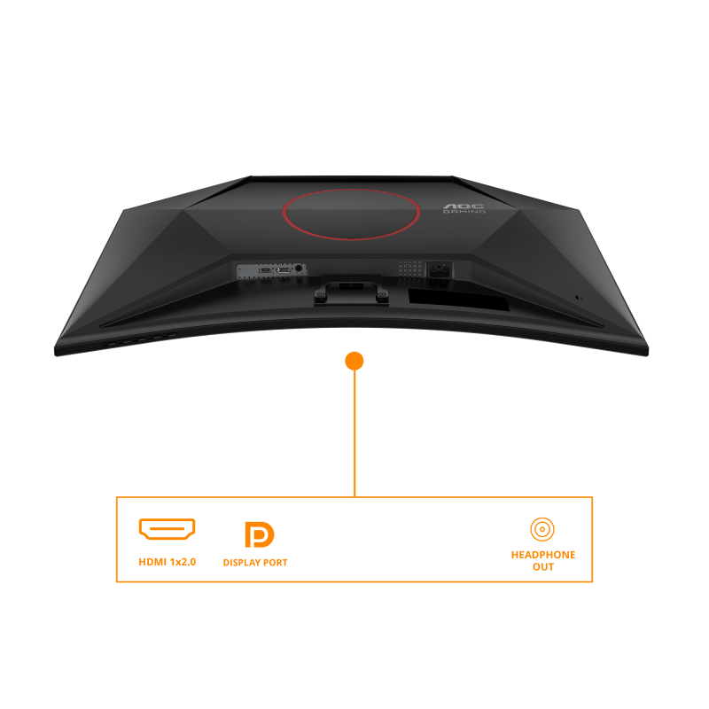 AOC G4 C32G42ZE LED Monitor Gaming Curvo, 80 cm (31.5"), 1920 x 1080 pixels Full HD, 240Hz, HDMI, DisplayPort, Ajuste de Inclinação, Preto Vermelho - C32G42ZE - 4038986183093