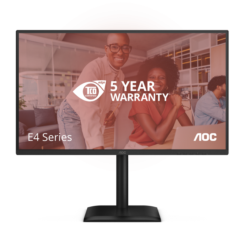 AOC E4 Q27E4U LED Monitor Profissional Plano, 68,6 cm (27"), 2560 x 1440 pixels Quad HD, 120Hz, HDMI, DisplayPort, Ajuste de Altura, Pivot, Altifalantes Integrados, Preto - Q27E4U - 4038986182812