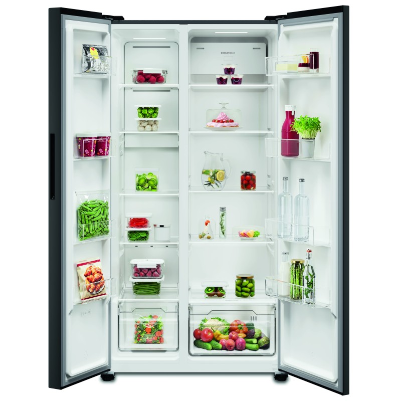 AEG TX6MR531EE Frigorífico Americano Side by Side Independente, 532 L, TwinTech No Frost, MultiFlow, Preto - 7333394144047