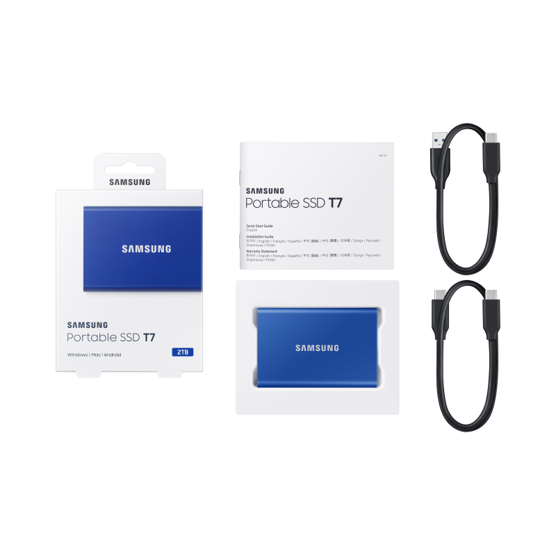 Samsung Portable T7 2TB Disco Externo SSD 2 TB USB 3.2 Azul - MU-PC2T0H/WW - 8806090312403