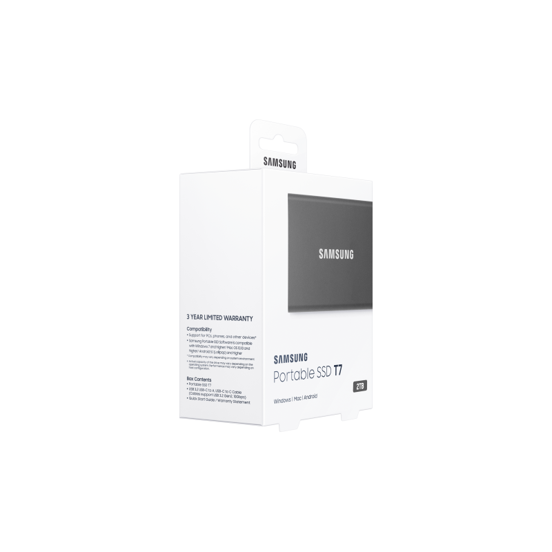 Samsung Portable T7 2TB Disco Externo SSD 2 TB USB 3.2 Cinzento - MU-PC2T0T/WW - 8806090312380