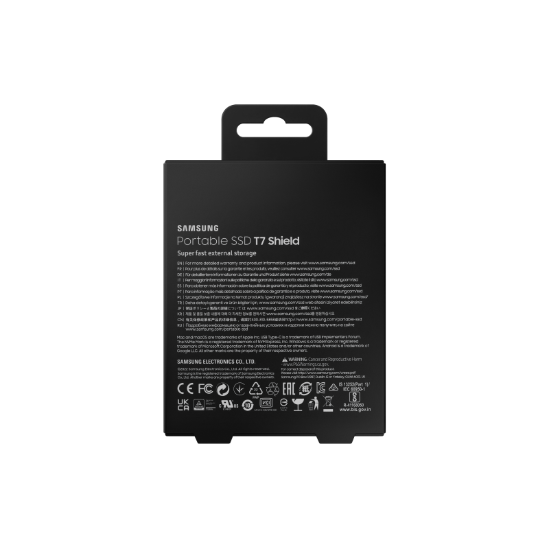 Samsung Portable T7 Shield 2TB Disco Externo SSD 2 TB USB 3.2 Preto - MU-PE2T0S/EU - 8806092968431