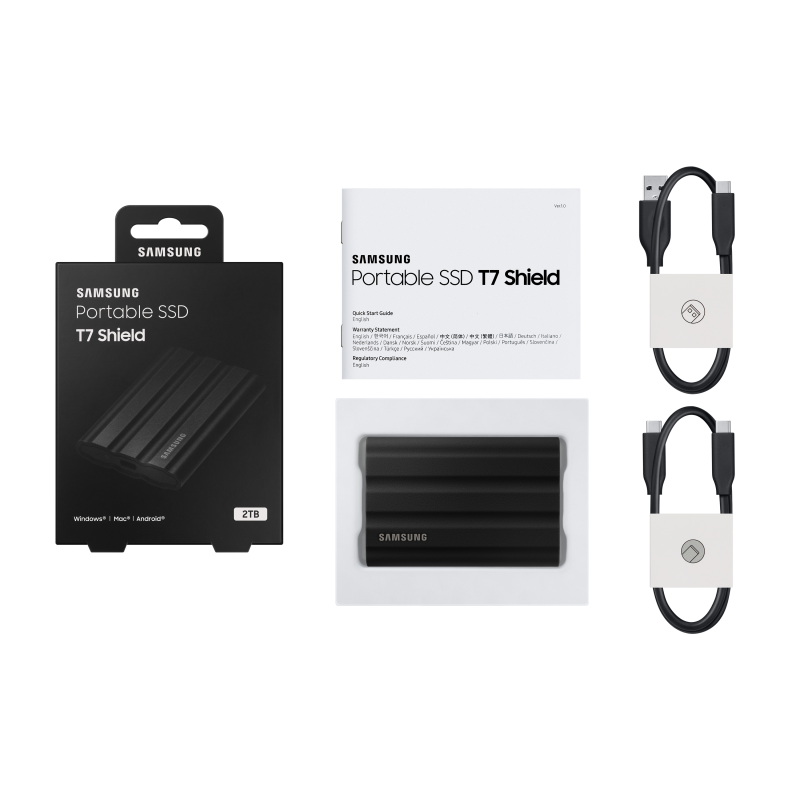 Samsung Portable T7 Shield 2TB Disco Externo SSD 2 TB USB 3.2 Preto - MU-PE2T0S/EU - 8806092968431