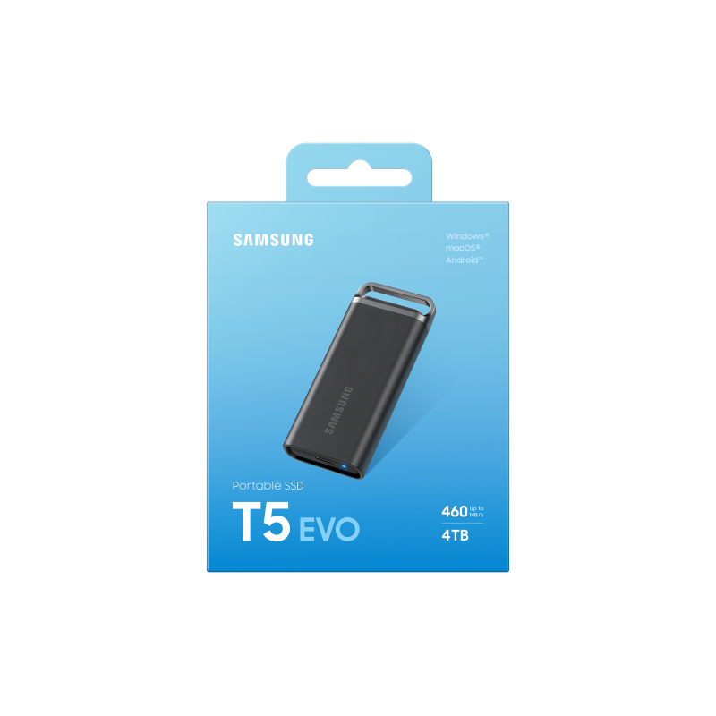 Samsung Portable T5 EVO 4TB Disco Externo SSD 4 TB USB 3.2 Preto - MU-PH4T0S/EU - 8806094905410