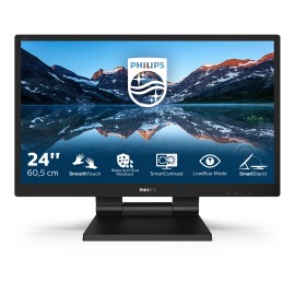 Philips 242B9T LCD Monitor Profissional Touch Screen SmoothTouch Plano, 60,5 cm (23.8"), 1920 x 1080 pixels Full HD, 60Hz, HDMI, DisplayPort, Ajuste de Altura, Altifalantes Integrados, Tátil, Preto - 242B9T/00 - 8712581756802