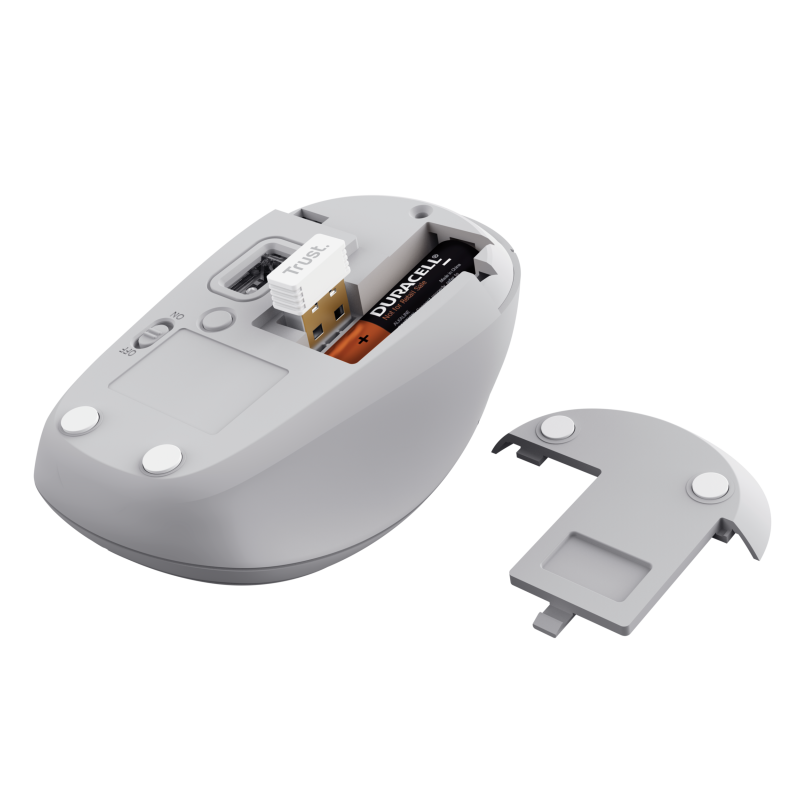 Trust Yvi+ Rato Sem Fios RF/Bluetooth Universal Ambidestro 1600 DPI Ótico 3 Botões Branco - 25454 - 8713439254549
