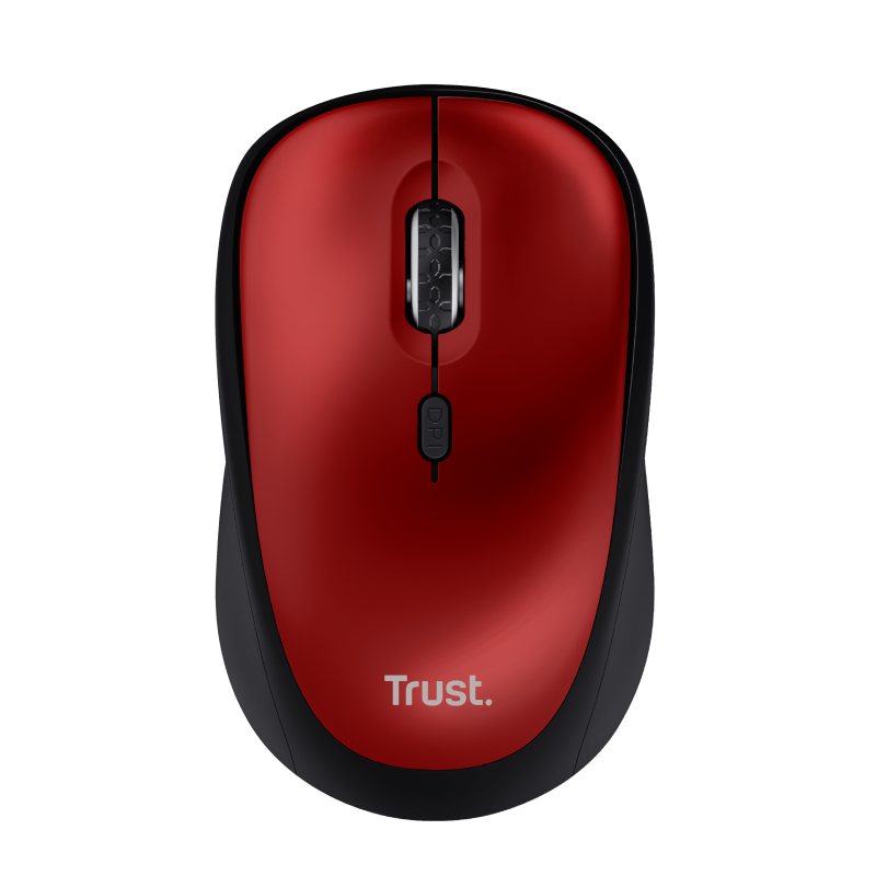 Trust Yvi+ Rato Sem Fios RF Wireless 1600 DPI Ótico 4 Botões Preto, Vermelho - 24550 - 8713439245509