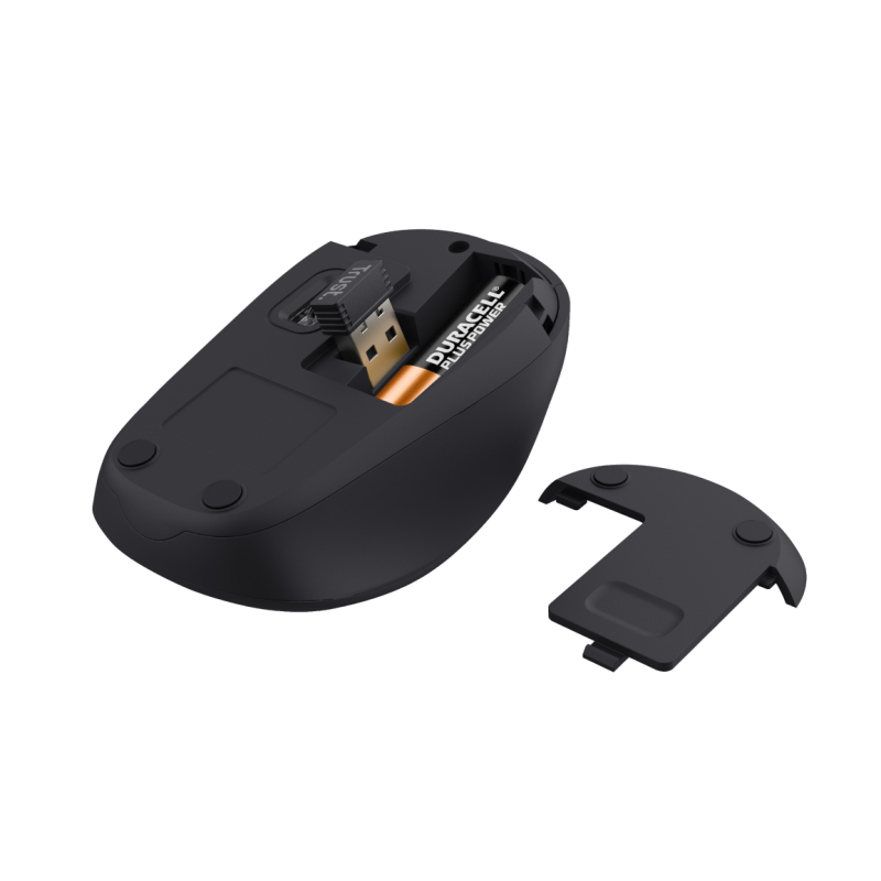 Trust Yvi+ Rato Sem Fios RF Wireless 1600 DPI Ótico 4 Botões Preto, Vermelho - 24550 - 8713439245509
