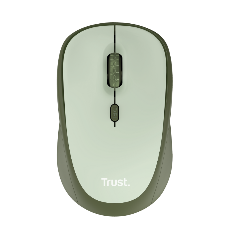 Trust Yvi+ Rato Sem Fios RF Wireless 1600 DPI Ótico 4 Botões Preto, Verde - 24552 - 8713439245523