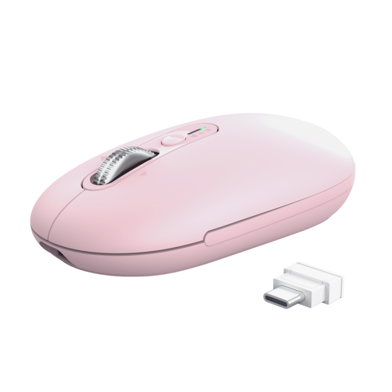 Trust Seron Slim Multi Rato Sem Fios RF/Bluetooth Ambidestro 3200 DPI Ótico 7 Botões Rosa - 26206 - 8713439262063