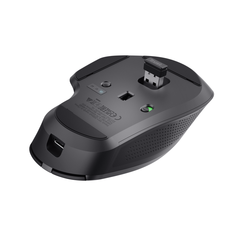 Trust Ozaa+ Rato Sem Fios RF/Bluetooth 3200 DPI Ótico 6 Botões 2 Scroll Wheels Preto - 24820 - 8713439248203