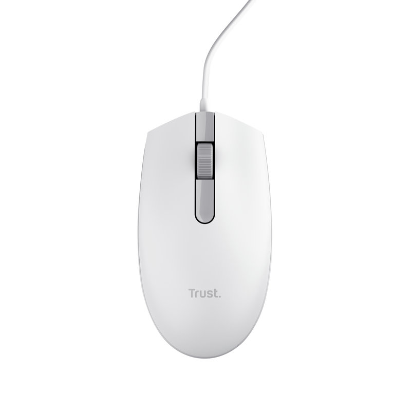 Trust TM-101 Rato Com Fios USB Ambidestro 1200 DPI Ótico 3 Botões Branco - 25320 - 8713439253207