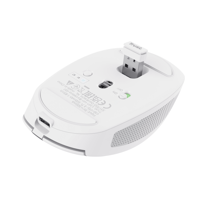 Trust Ozaa Rato Sem Fios RF/Bluetooth 3200 DPI Ótico 6 Botões Branco - 24933 - 8713439249330