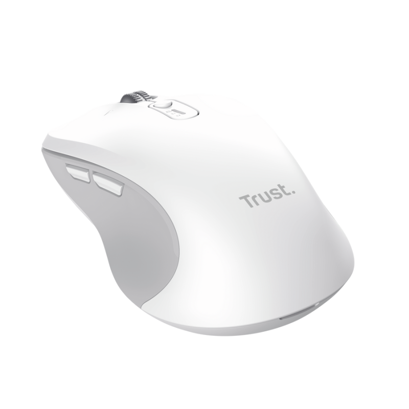 Trust Ferro Rato Sem Fios Bluetooth Ambidestro 3200 DPI Ótico 9 Botões Branco - 25674 - 8713439256741
