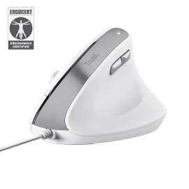 Trust Bayo II Rato Com Fios USB Vertical 2400 DPI Ótico 6 Botões Branco - 25397 - 8713439253979