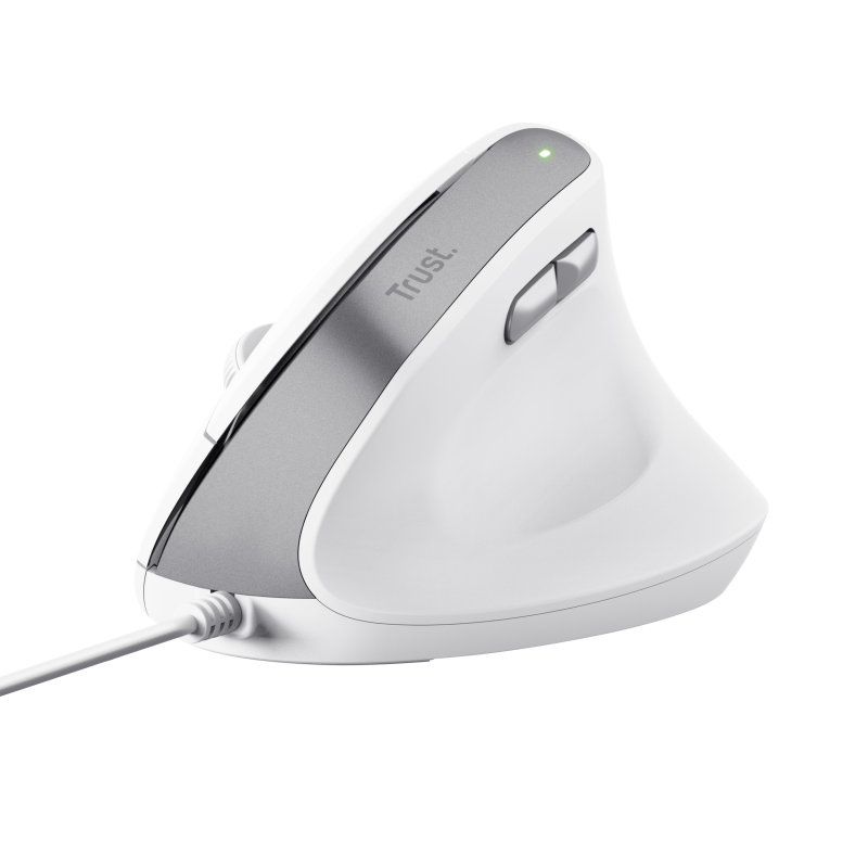 Trust Bayo II Rato Com Fios USB Vertical 2400 DPI Ótico 6 Botões Branco - 25397 - 8713439253979