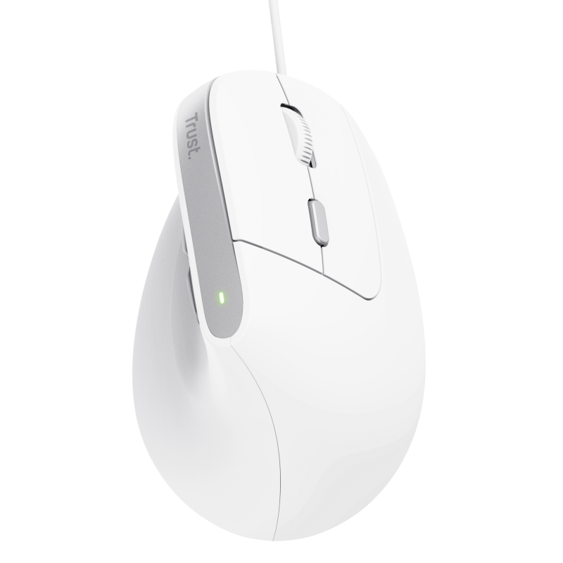 Trust Bayo II Rato Com Fios USB Vertical 2400 DPI Ótico 6 Botões Branco - 25397 - 8713439253979