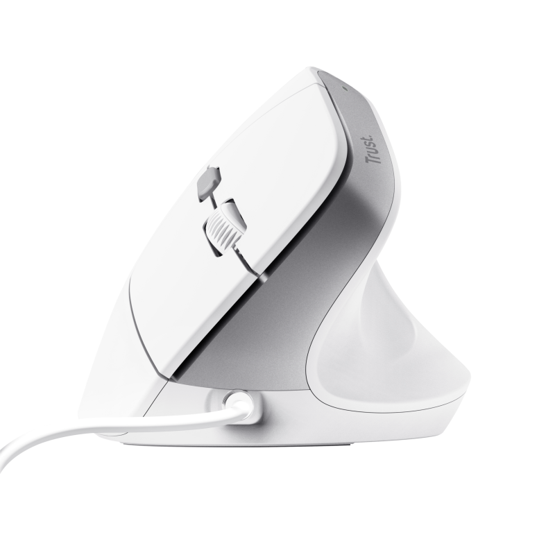 Trust Bayo II Rato Com Fios USB Vertical 2400 DPI Ótico 6 Botões Branco - 25397 - 8713439253979
