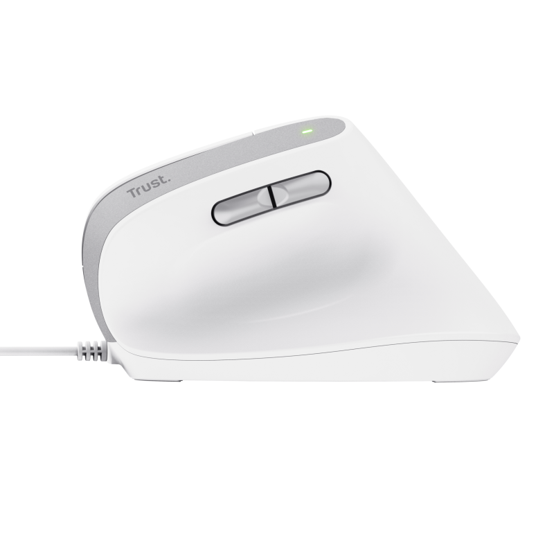 Trust Bayo II Rato Com Fios USB Vertical 2400 DPI Ótico 6 Botões Branco - 25397 - 8713439253979