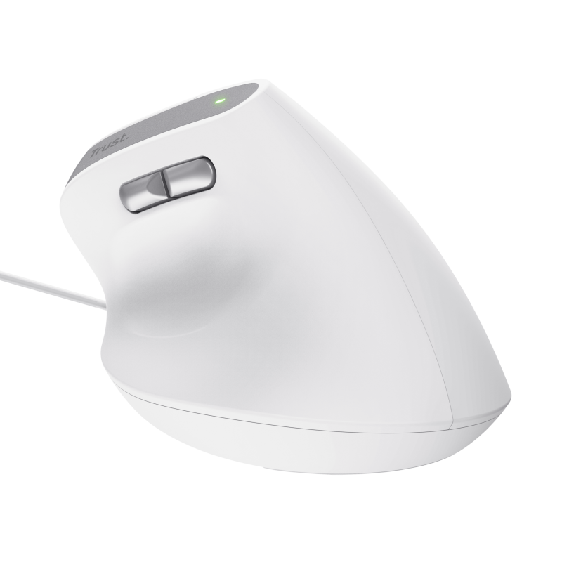 Trust Bayo II Rato Com Fios USB Vertical 2400 DPI Ótico 6 Botões Branco - 25397 - 8713439253979