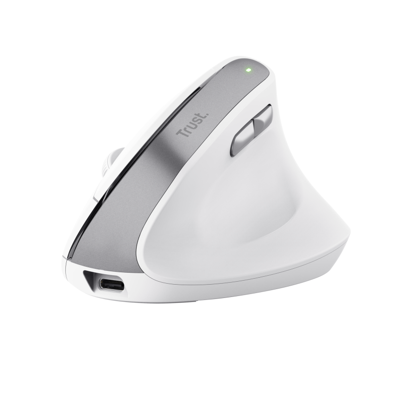 Trust Bayo II Rato Sem Fios RF Wireless Vertical 2400 DPI Ótico 6 Botões Branco - 25398 - 8713439253986