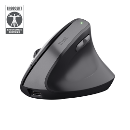 Trust Bayo II Rato Sem Fios RF Wireless Vertical 2400 DPI Ótico 6 Botões Preto - 25145 - 8713439251456