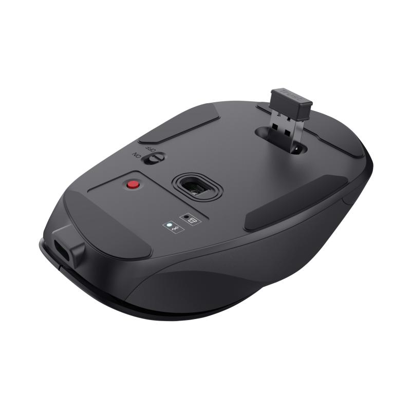 Trust Fyda Rato Sem Fios RF/Bluetooth Ergonómico 2400 DPI Ótico 6 Botões Preto - 25708 - 8713439257083