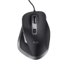 Trust Fyda Rato Com Fios USB Ergonómico 5000 DPI Ótico 6 Botões Preto - 24728 - 8713439247282