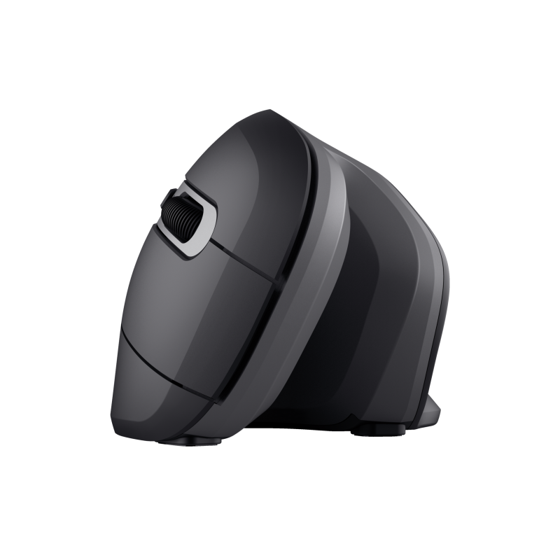 Trust Verro Rato Sem Fios RF Wireless Ergonómico Vertical 1600 DPI Ótico 6 Botões Preto, Prateado - 23507 - 8713439235074