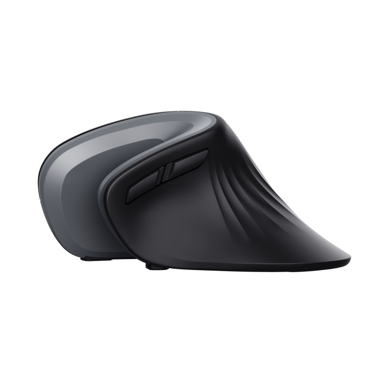 Trust Verro Rato Sem Fios RF Wireless Ergonómico Vertical 1600 DPI Ótico 6 Botões Preto, Prateado - 23507 - 8713439235074