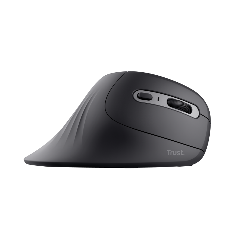 Trust Verro Rato Sem Fios RF Wireless Ergonómico Vertical 1600 DPI Ótico 6 Botões Preto, Prateado - 23507 - 8713439235074