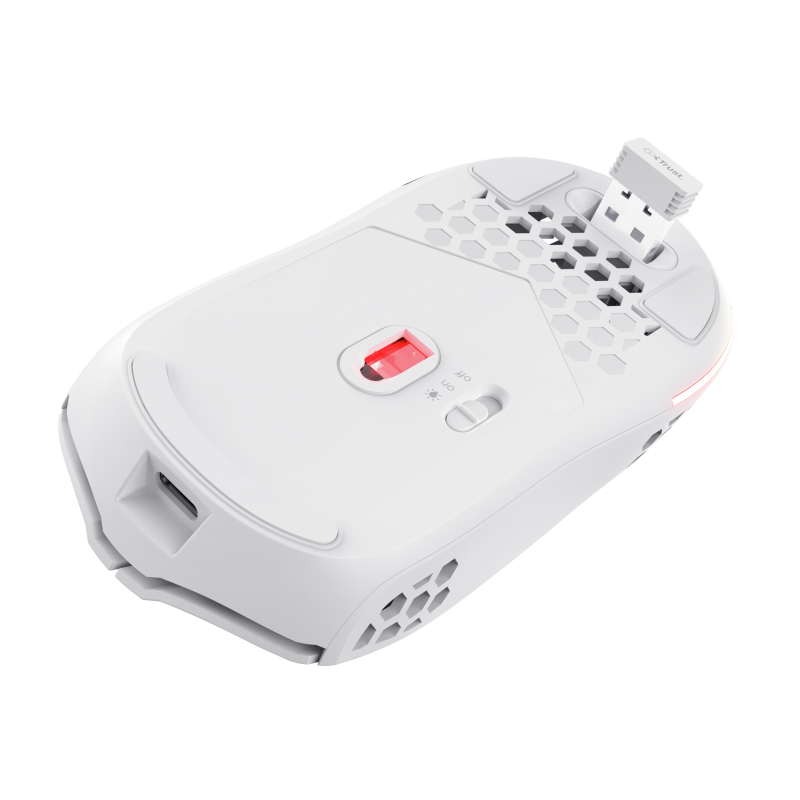 Trust GXT 929 Helox Rato Gaming RGB Sem Fios RF Wireless 4800 DPI Ótico 6 Botões Branco - 25390 - 8713439253900