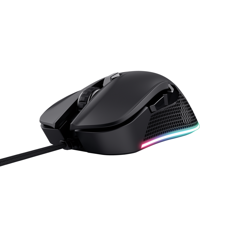 Trust GXT 922 YBAR Rato Gaming RGB Com Fios USB 7200 DPI Ótico 6 Botões Preto - 24729 - 8713439247299