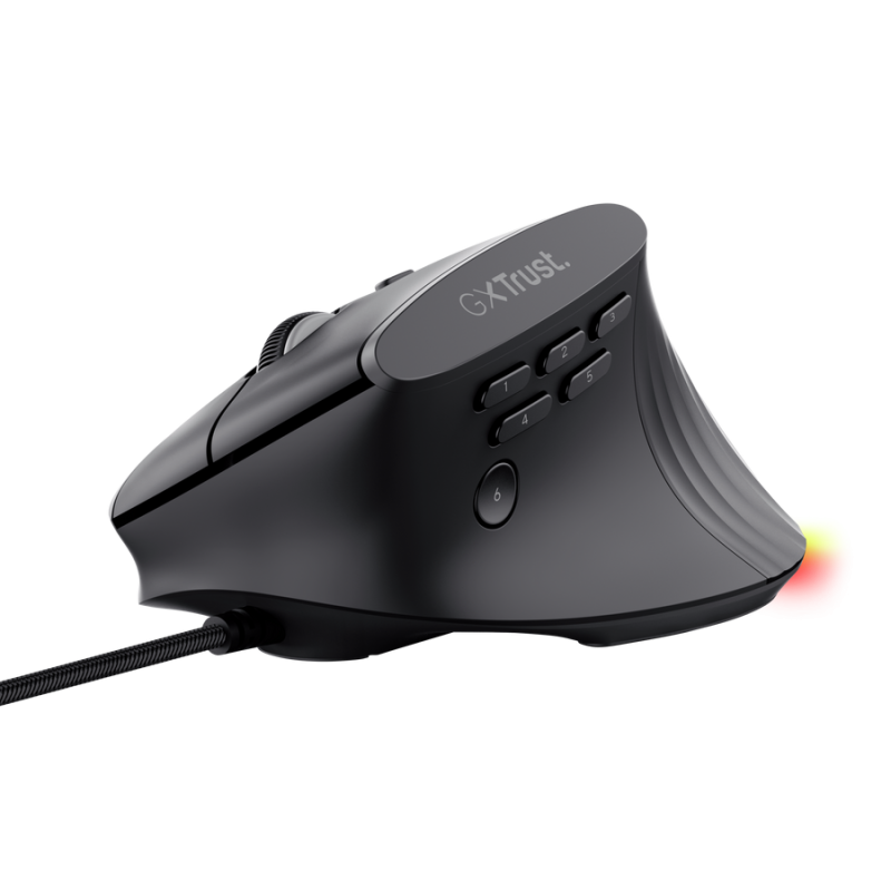 Trust GXT 145 Rexxa Rato Gaming RGB Com Fios USB Vertical 12800 DPI Ótico 10 Botões Preto - 26024 - 8713439260243