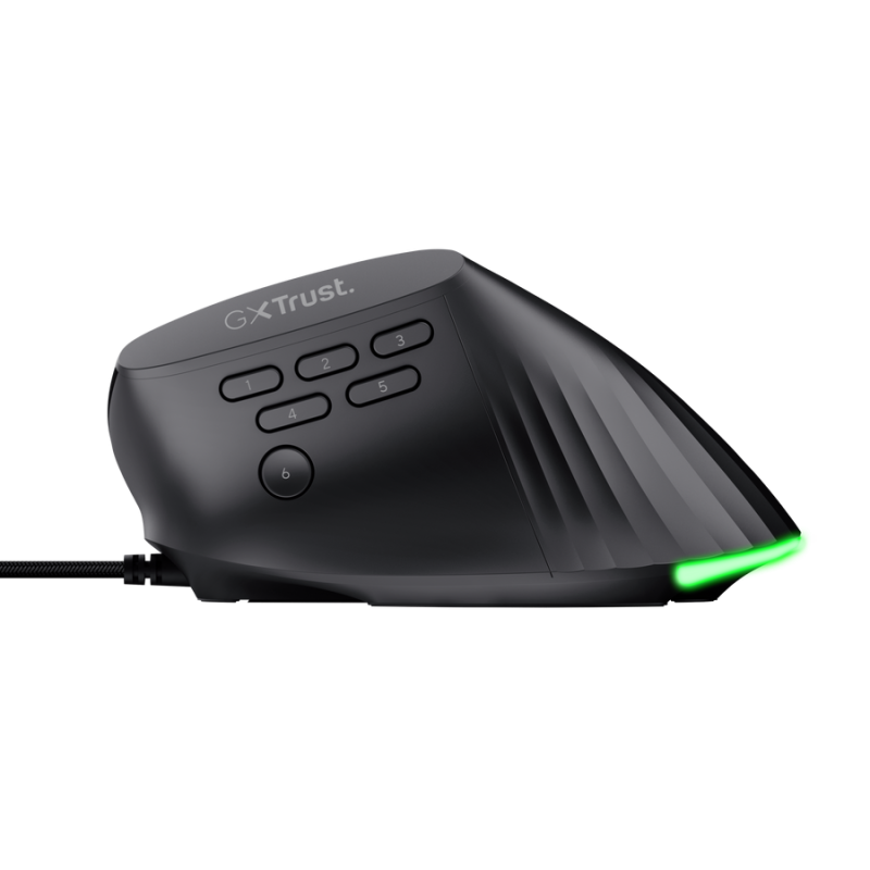 Trust GXT 145 Rexxa Rato Gaming RGB Com Fios USB Vertical 12800 DPI Ótico 10 Botões Preto - 26024 - 8713439260243