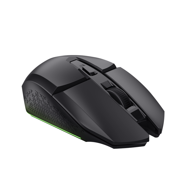 Trust GXT 110 Felox Rato Gaming RGB Sem Fios RF Wireless Ambidestro 4800 DPI Ótico 6 Botões Preto - 25037 - 8713439250374