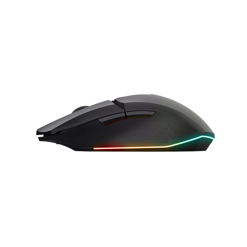 Trust GXT 110 Felox Rato Gaming RGB Sem Fios RF Wireless Ambidestro 4800 DPI Ótico 6 Botões Preto - 25037 - 8713439250374